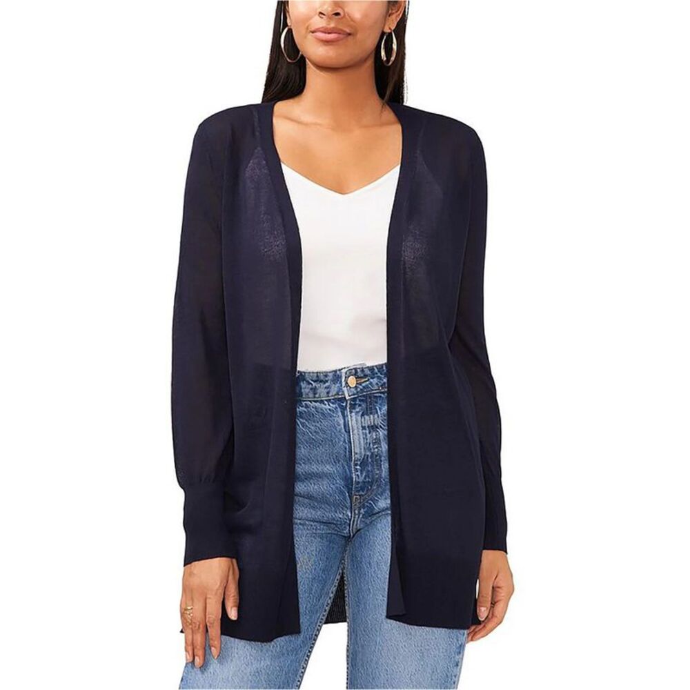SAM AND JESS Womens Sheer Open Front Cardigan Sweater, Blue, XS, DM